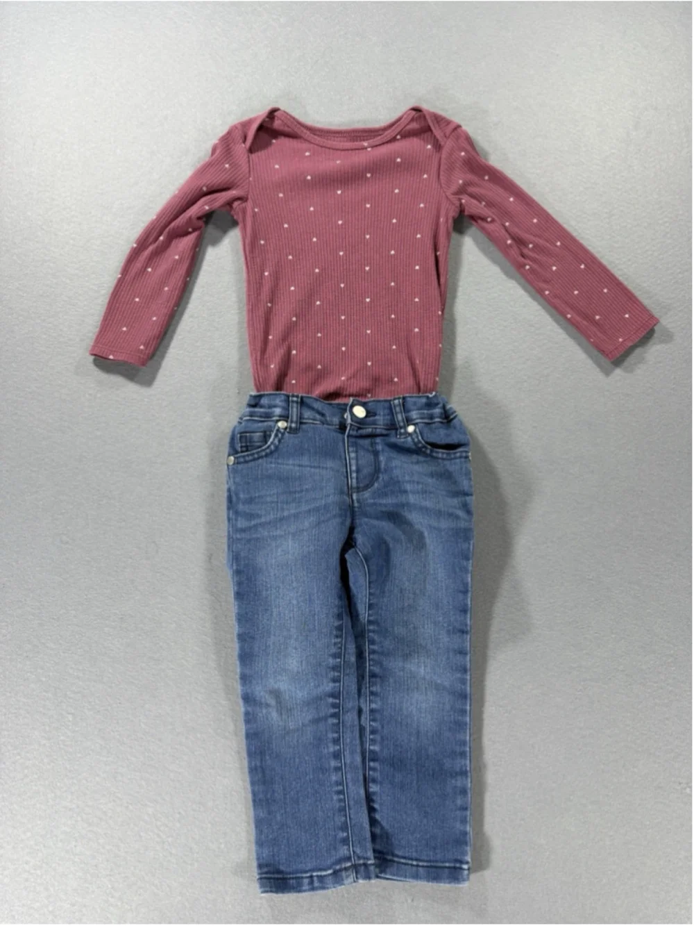 Pink Carter Long Sleeve Children’s Place Super Skinny Jeans 24 Month 2T Outfit